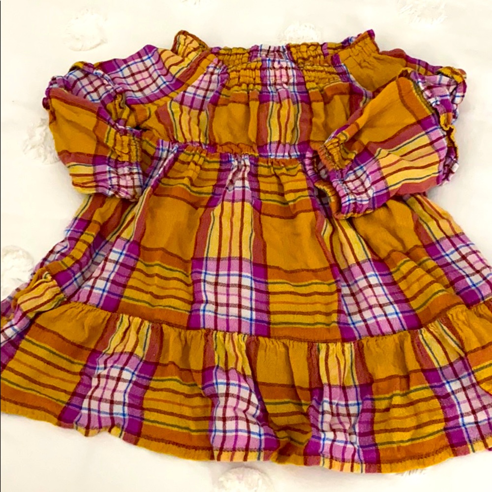 Old Navy Gold & Pink Plaid Dress